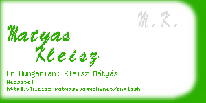 matyas kleisz business card